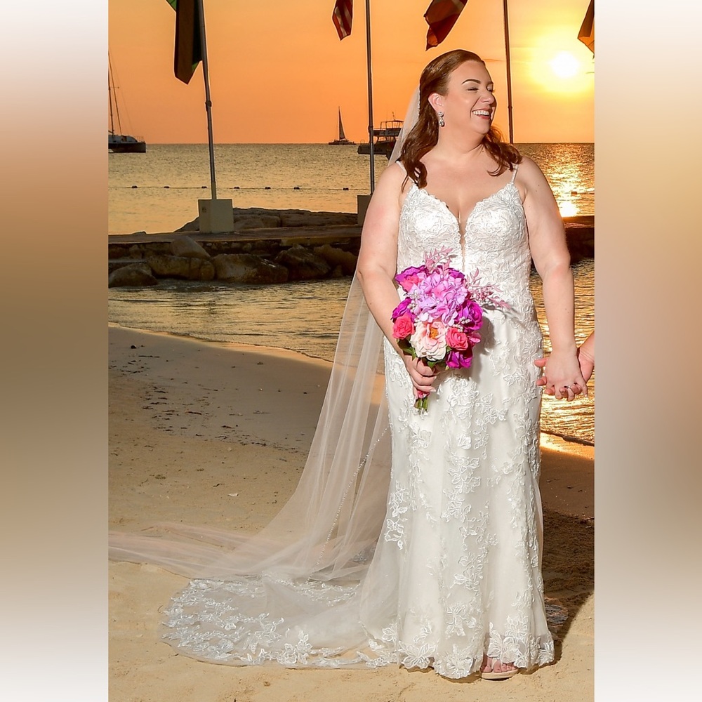 Stella York 7469 lace gown.